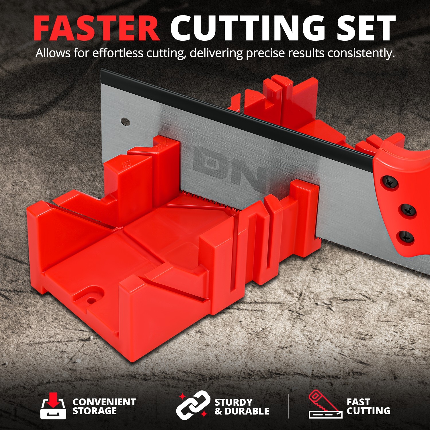 Tenon Saw Set 12 in Blades Steel Tenon Saw + 11.81″ x 4.8″ x 2.76″ Miter box
