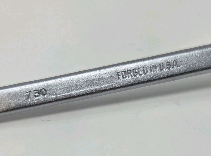 Vintage INDESTRO SUPER 7/16″ & 1/2″ Deep Offset Box End Wrench 730 12 Pt USA