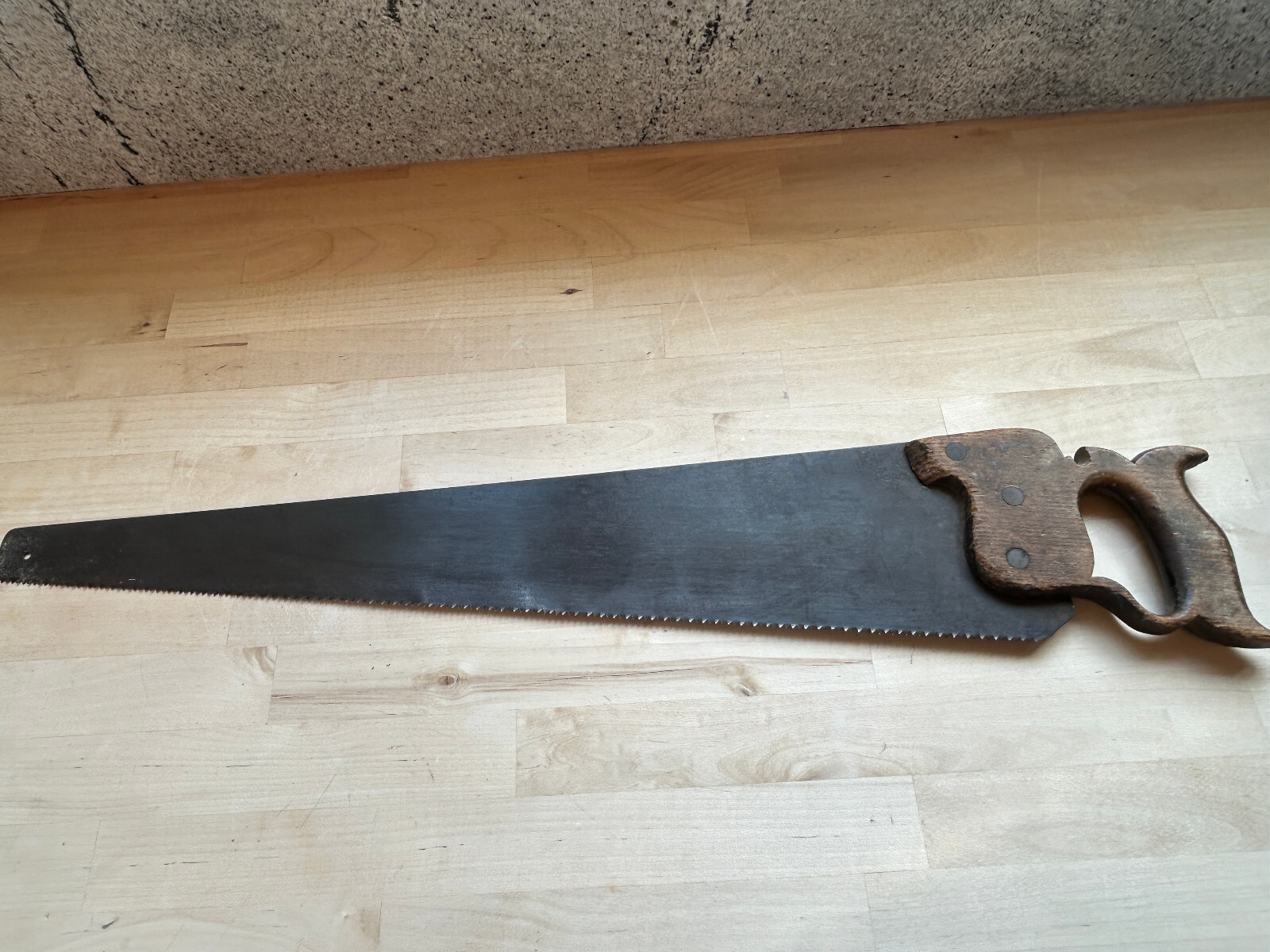 Vintage 25” Hand Saw with Wood Handle – 29″ Full Length