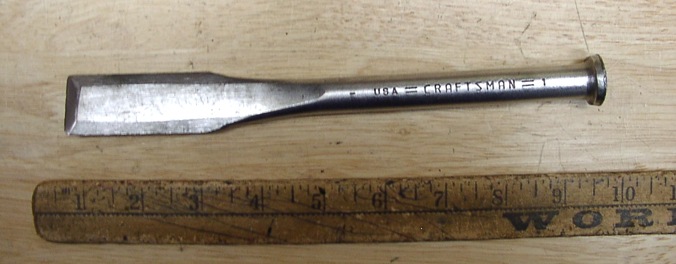 Vintage Craftsman WF 36835 All Steel Offset Bevel Edge Chisel,1″ X 8-13/16″,VGC