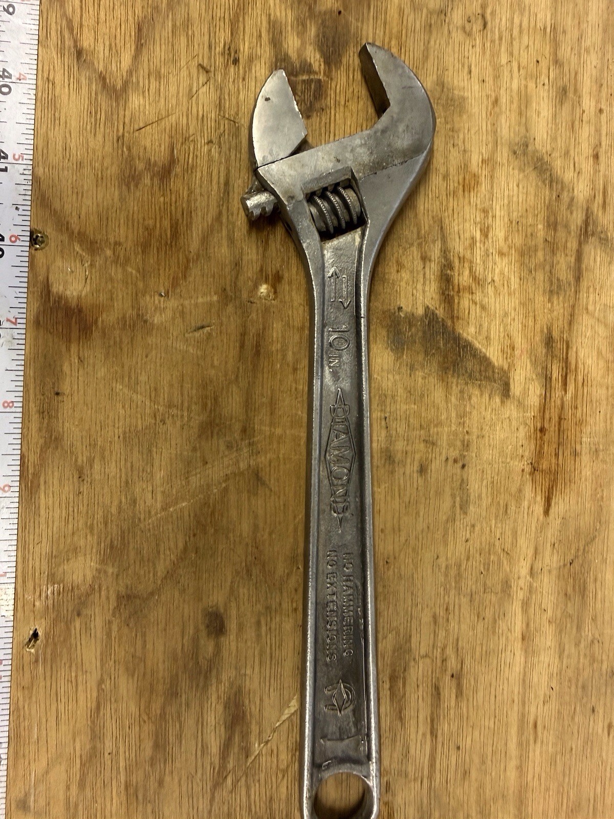 Vintage Diamond USA 10” Adjustable Wrench Diamond Calk And Horseshoe MN