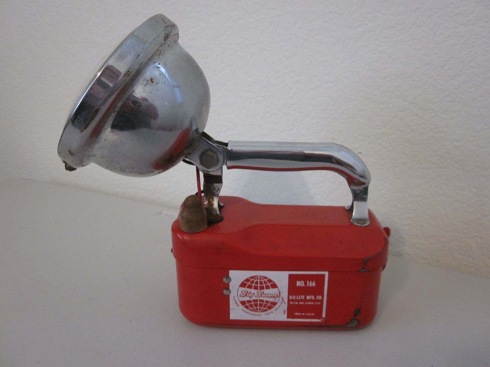 Vintage U-C-LITE Big Beam NO 166 Flashlight Hand Lantern 1950s