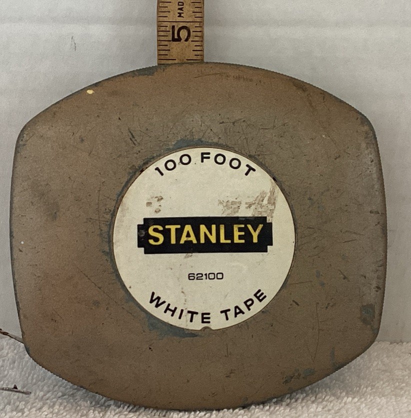 Vintage Stanley 62100 White Tape, 100 Foot Tape Measure