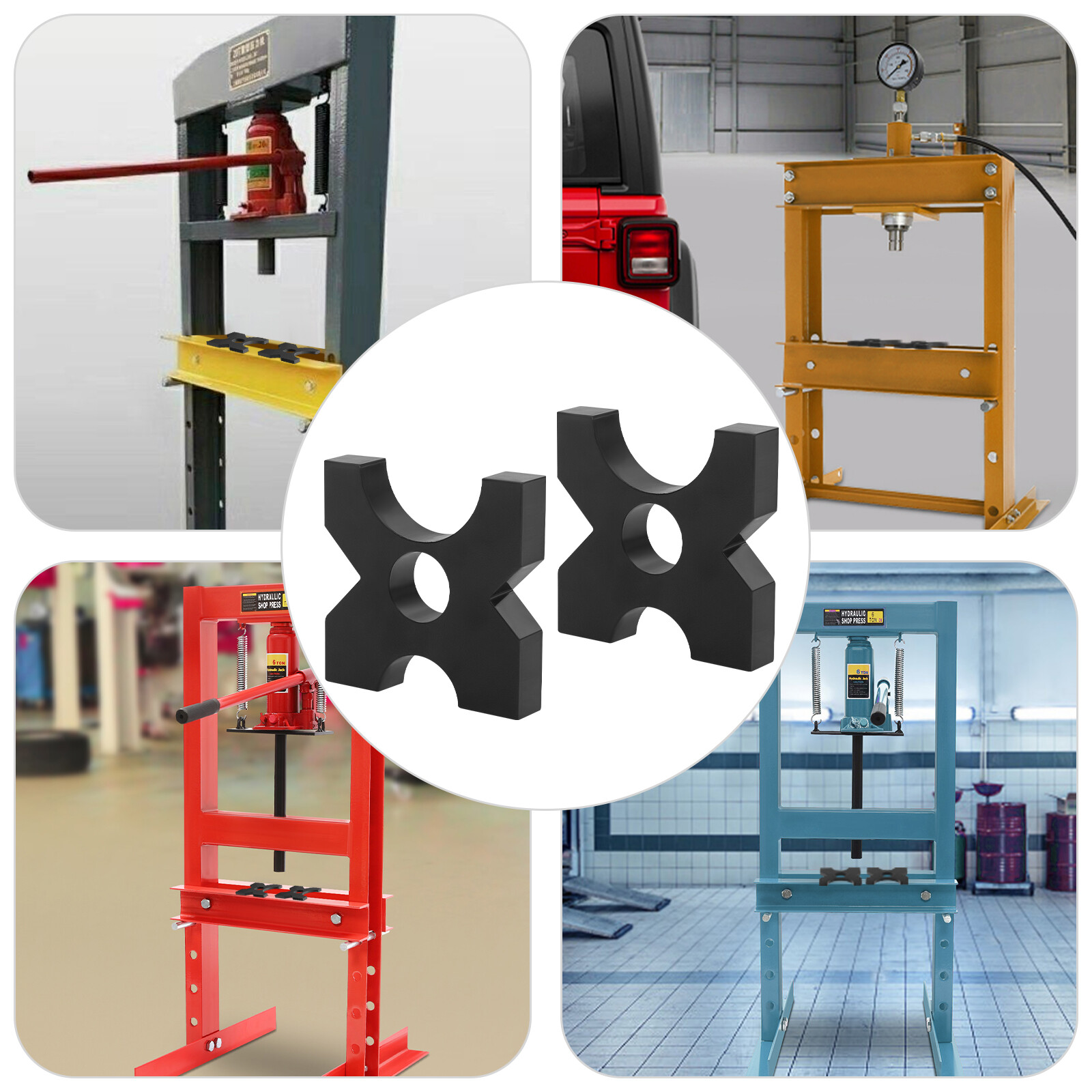 2-Pcs H-Frame Hydraulic Press Plates, Sturdy Iron for 32t/70547.92 lbs