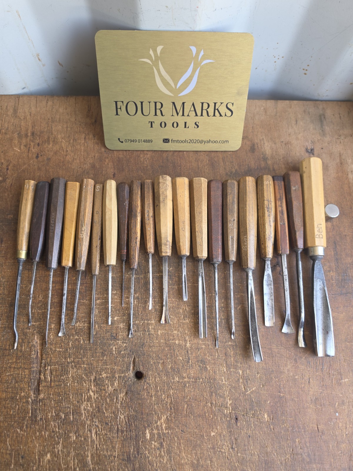 20 x Wood Carving Chisels And Gouges Sheffield Steel Ben Harms Collection