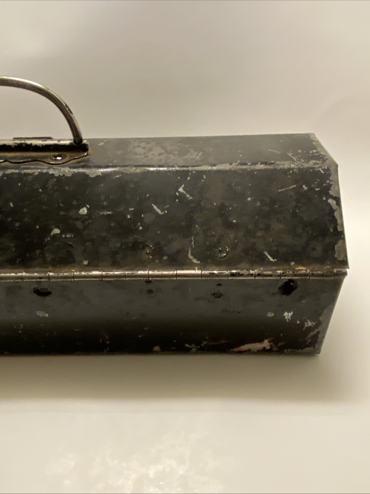 Vintage 14.5 Inch Handmade 1960s Metal Tool Box No Tray