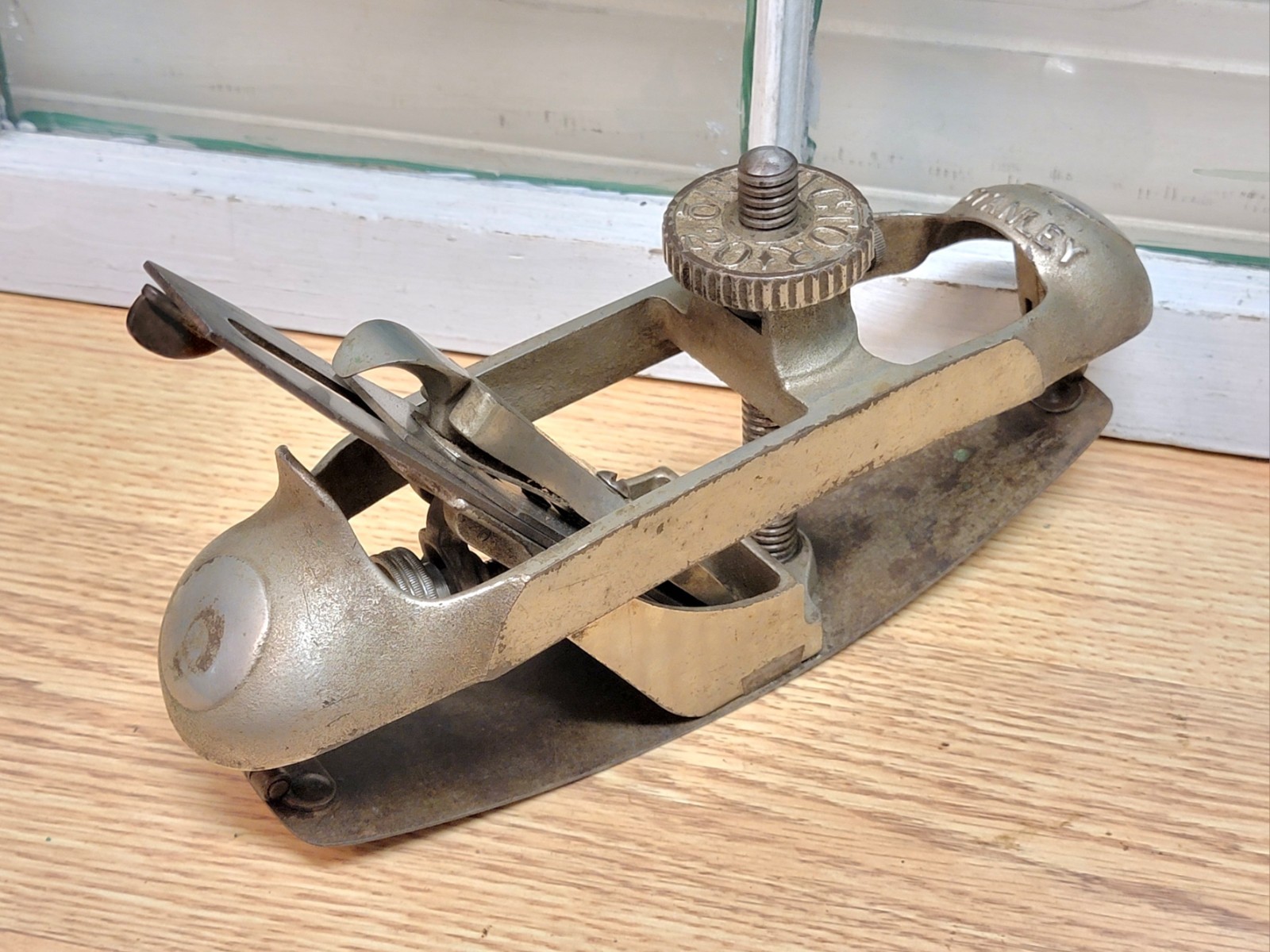 Extra Fine Stanley No. 20 Victor Circular Compass Plane Near Mint Nickel Plating