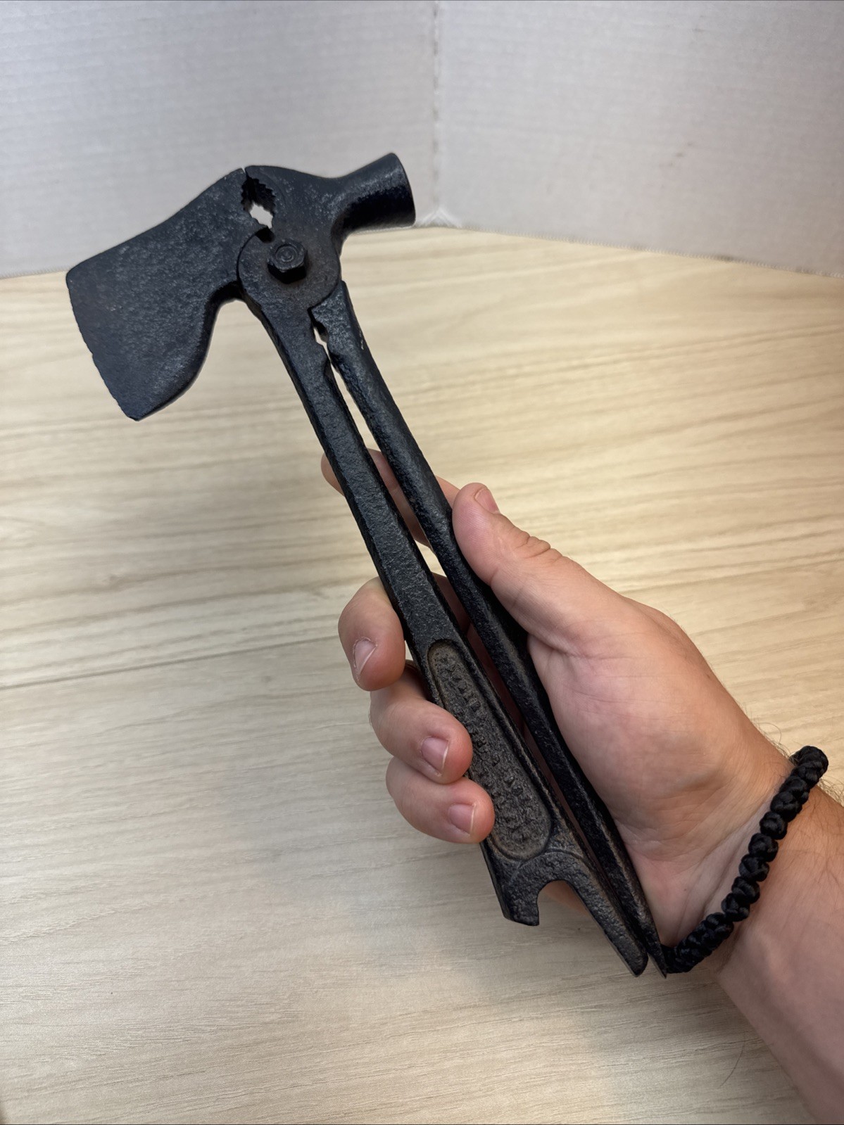 Antique Farmers Ever Ready Multi Tool Axe Hammer Pliers Fence Tool Cast Iron