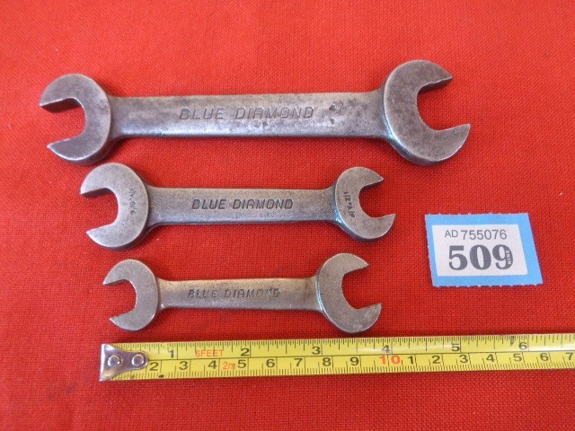 3 x BLUE DIAMOND. GARRINGTON / EAGLE BRAND BSF BSW Imperial Spanners LOT #509