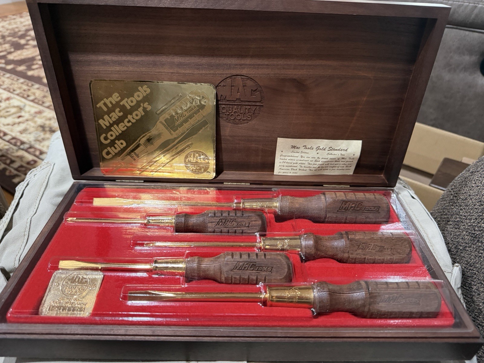 Mac Tools 1986 Limited Edition 24k GOLD PLATED 5-Piece Screwdriver Set #4410
