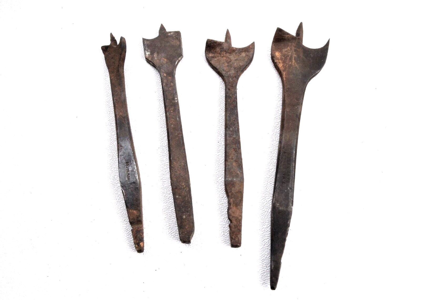 Vintage Set/4 Center Point Cast Steel Brace Bits, Different Makers