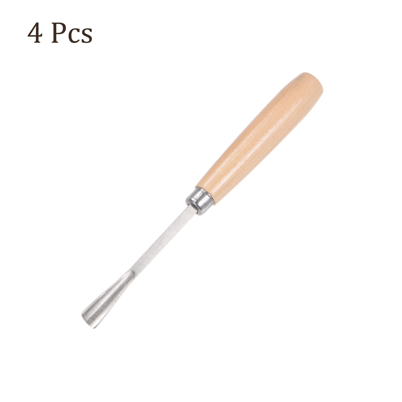 4pcs Wood Carving – [9mm] 45# Carbon Steel Chisel Half-round Tip Head Engravi…
