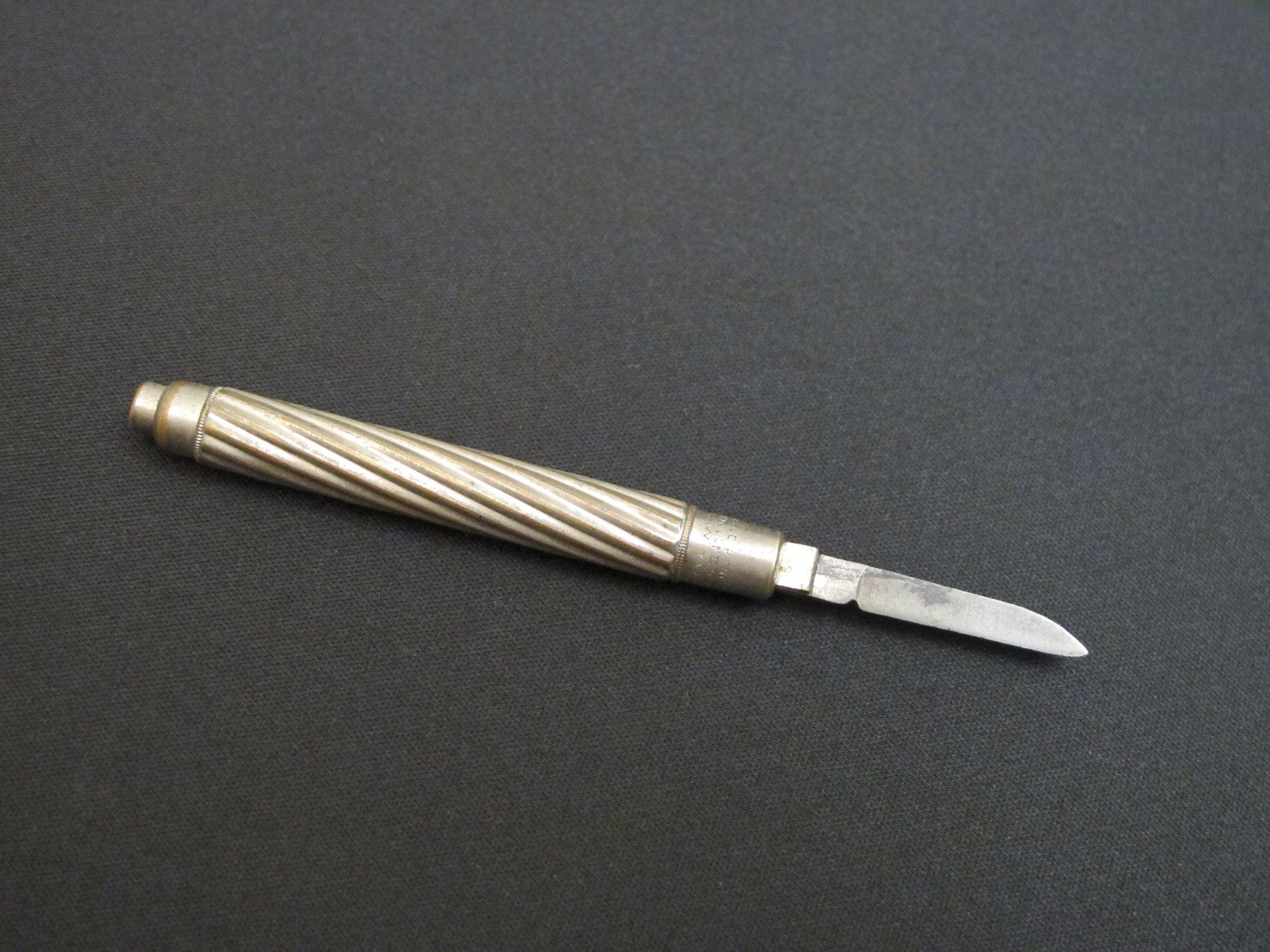 1883 “EAGLE PENCIL CO.” Gravity Pencil sharpener Packet Knife Antique Rare Tool