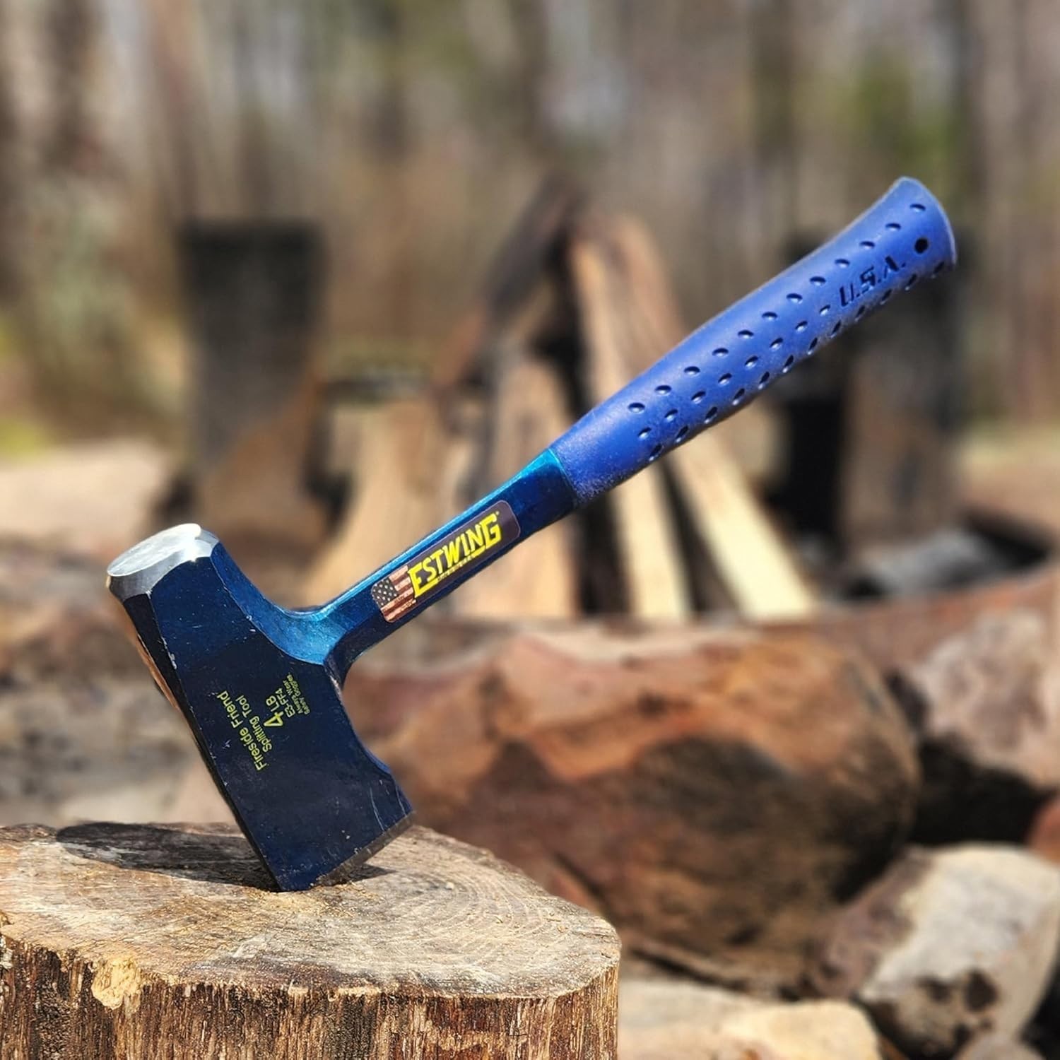 Special Edition 14″ Leather Grip Wood Splitting Maul – Durable Forged Steel