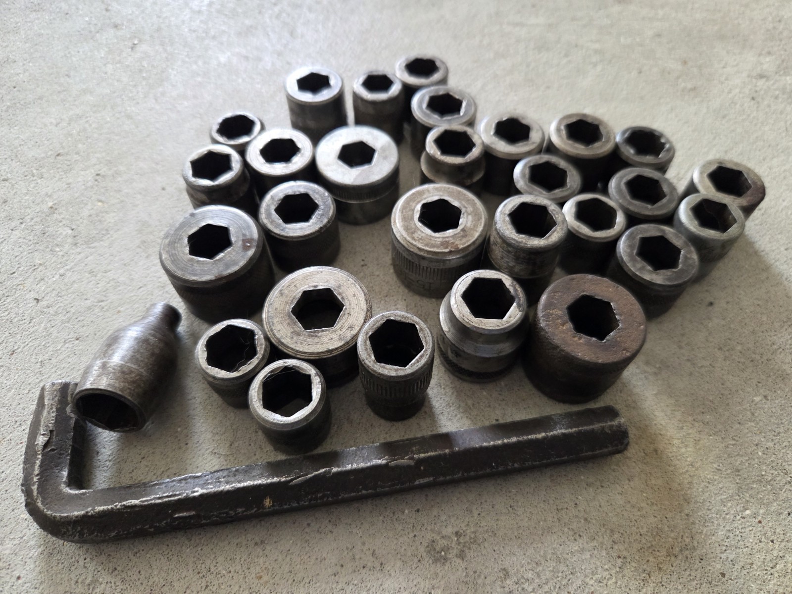 Vintage Lot of Old Antique Hex Hexagon Drive Some W Star Markings Sockets LOT