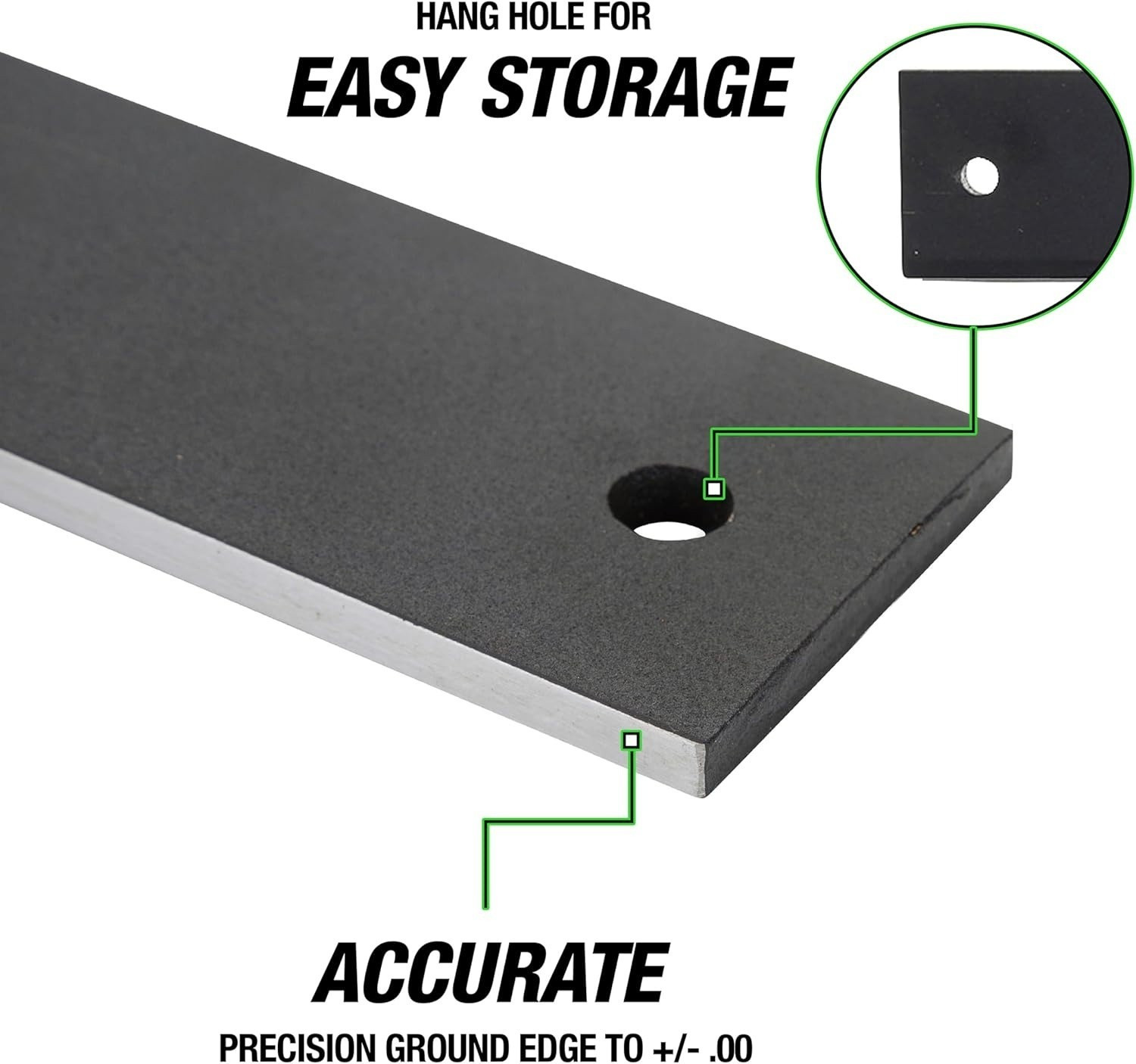 Straight Edge 24″, Machinist Tool, Made in USA, Precision Ground ±0.001″ for Eng