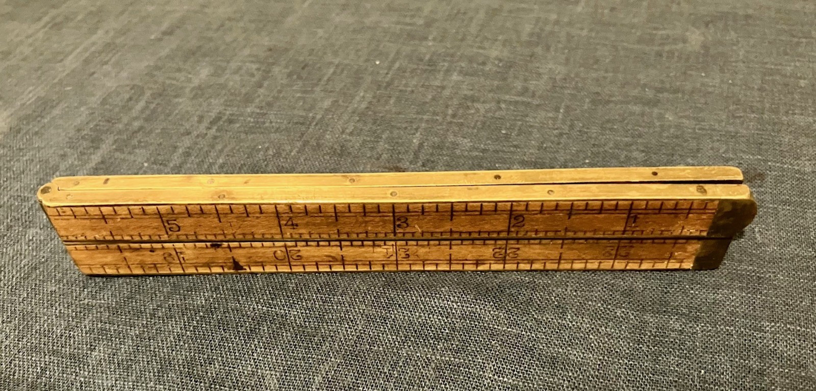 Antique STANLEY No. 62, 4 fold 24 inch rule ruler Pre 1920~ Boxwood and Brass