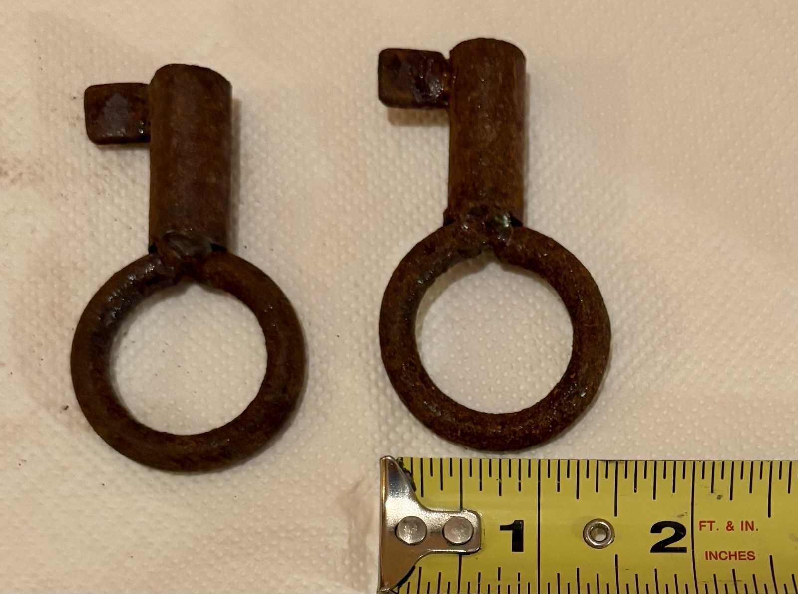 Vintage Pair Of Iron Skeleton Keys Perfect For DIY Craft Uses Rustic Decor