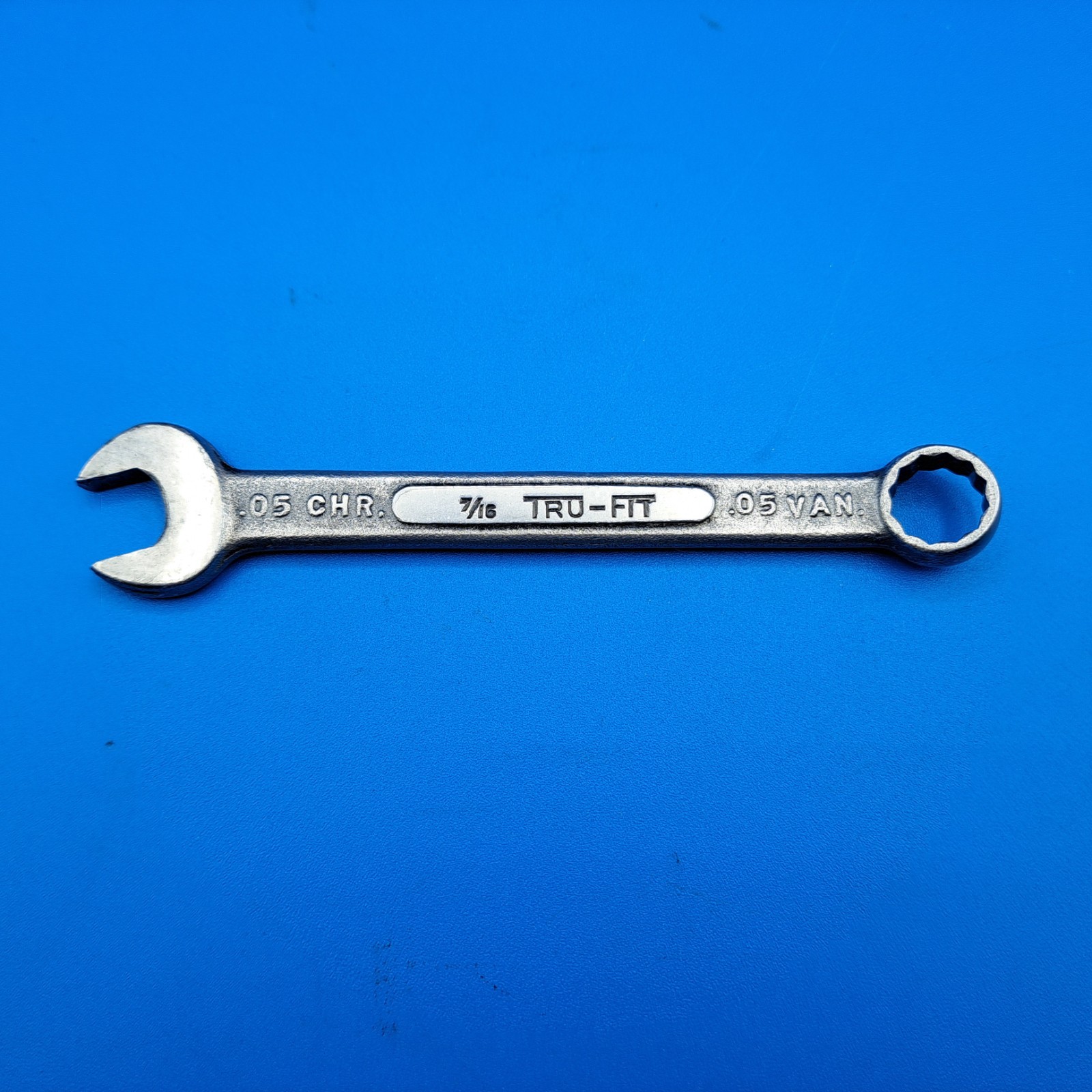 Vintage Lectrolite Tru-Fit 7/16″ Combination Wrench, No 1716,.05 Chr .05 Van USA