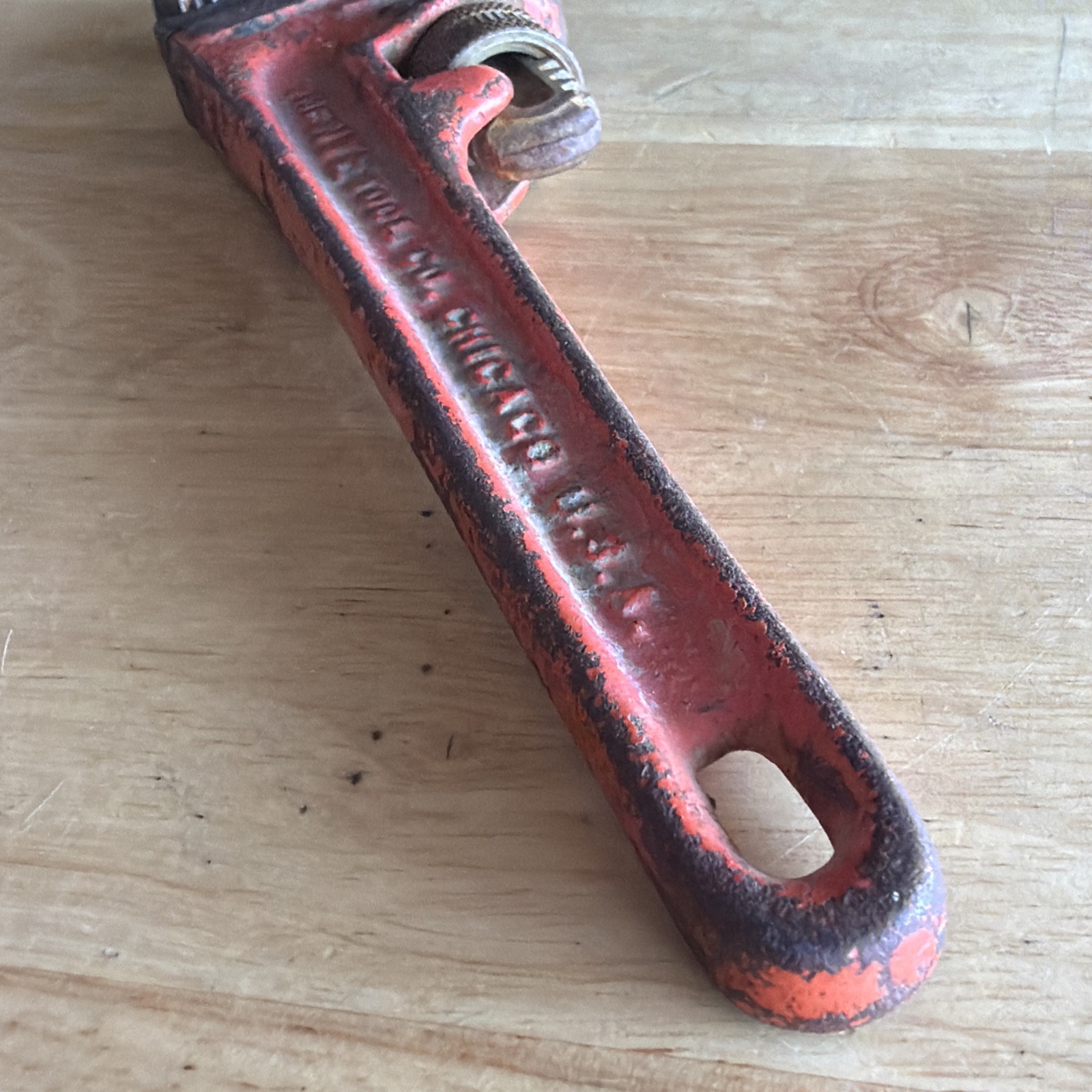 The NYE Tool Co. 8″ Pipe Wrench D8 Vintage Chicago USA READ!