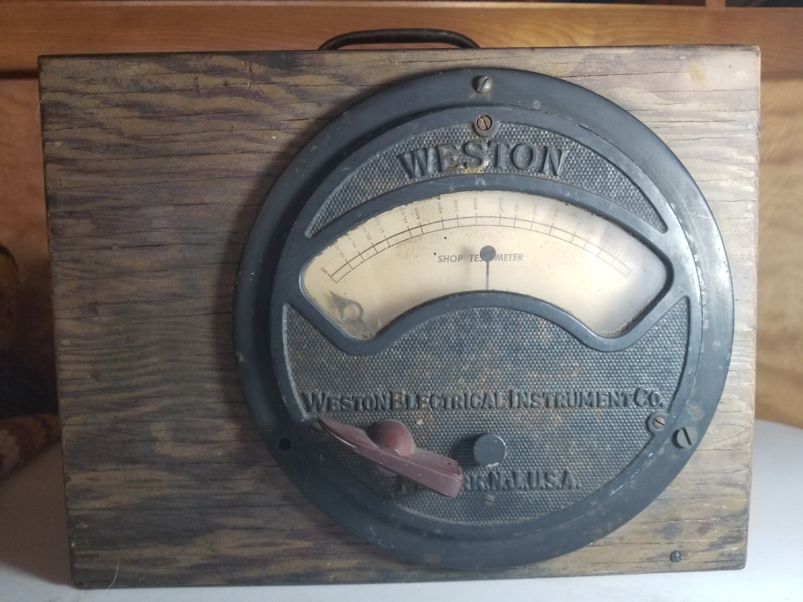 Vintage Weston Shop Test Meter Electrical Wood Box Solid Steampunk Industrial