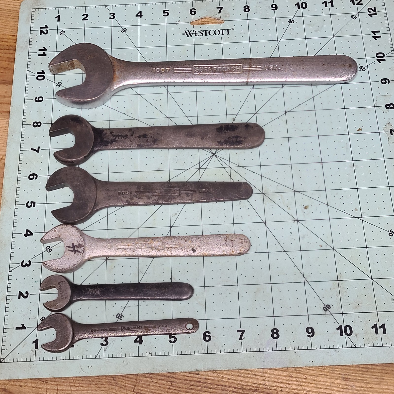 Vintage Williams Single Open End Wrench Set Of 6 Superrench W In Diamond