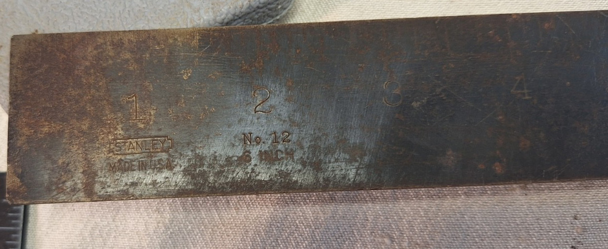 2 Vintage Stanley 10″ and 6″ All Metal Try Square USA