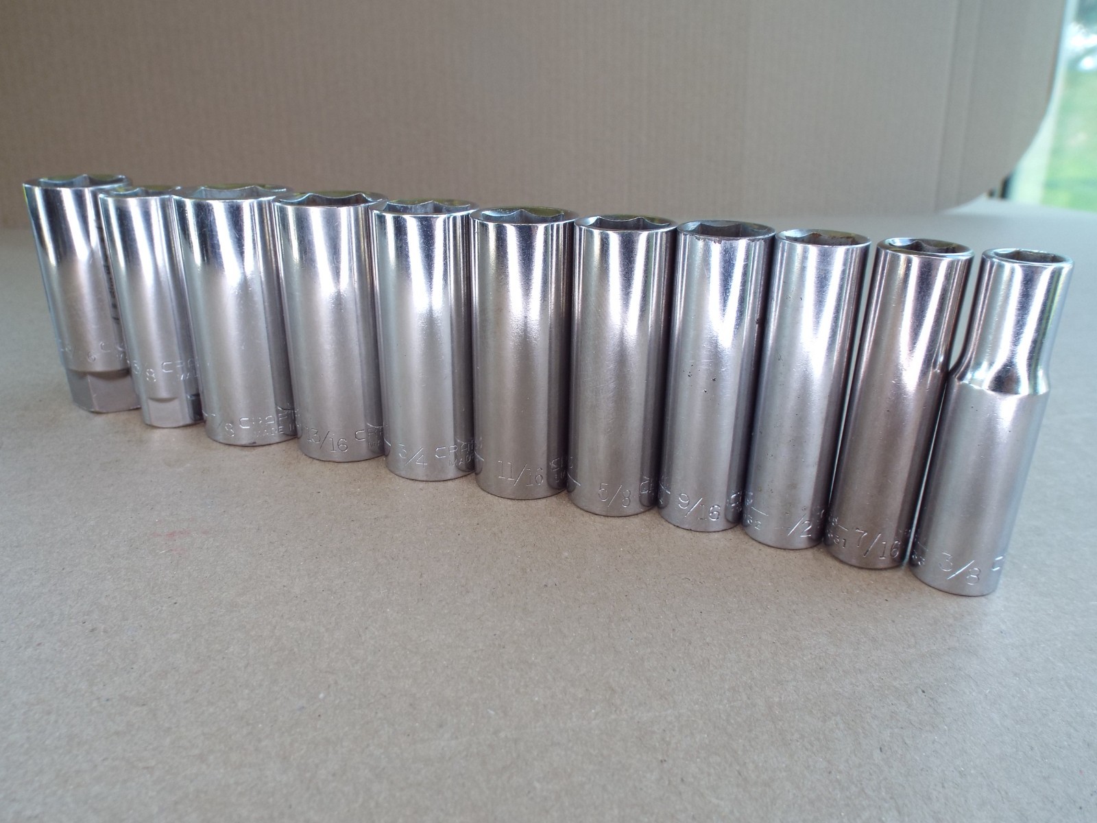 VTG 11 Pc Craftsman USA 3/8″ Dr 3/8″ To 7/8″ in Good Condition ! – (Please Read)