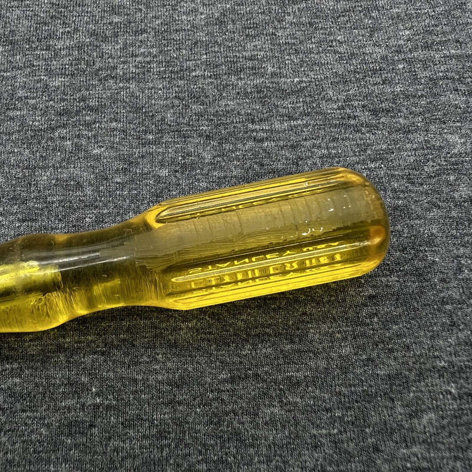 Vintage Stanley Flat Tip Slotted Screwdriver Yellow Handle Made In USA