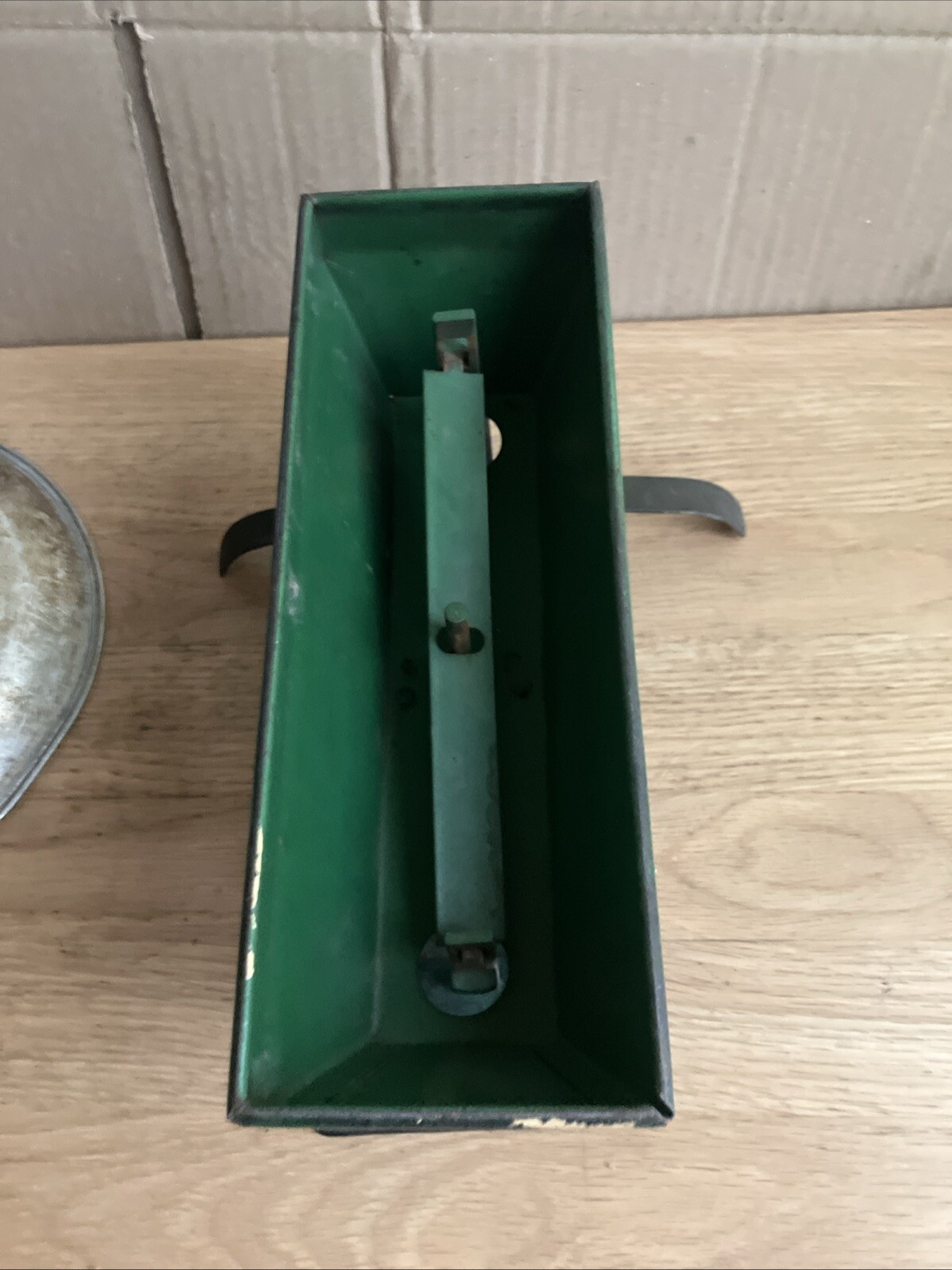 vintage green painted metal weighing scales only prop Fully functionable 11” Top
