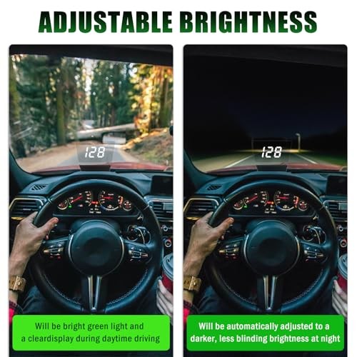 GPS Heads up Display for Cars with HD Large Font,USB Plug & Play Car HUD White