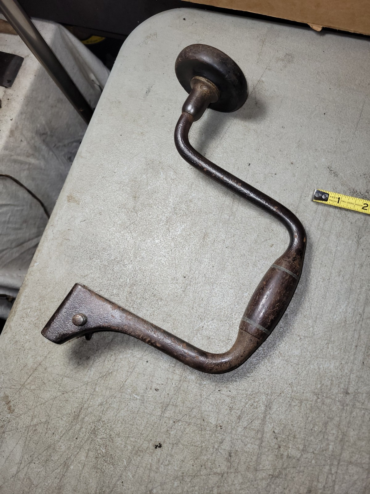 old John S fray Spofford auger bit brace pitted ugly user tool