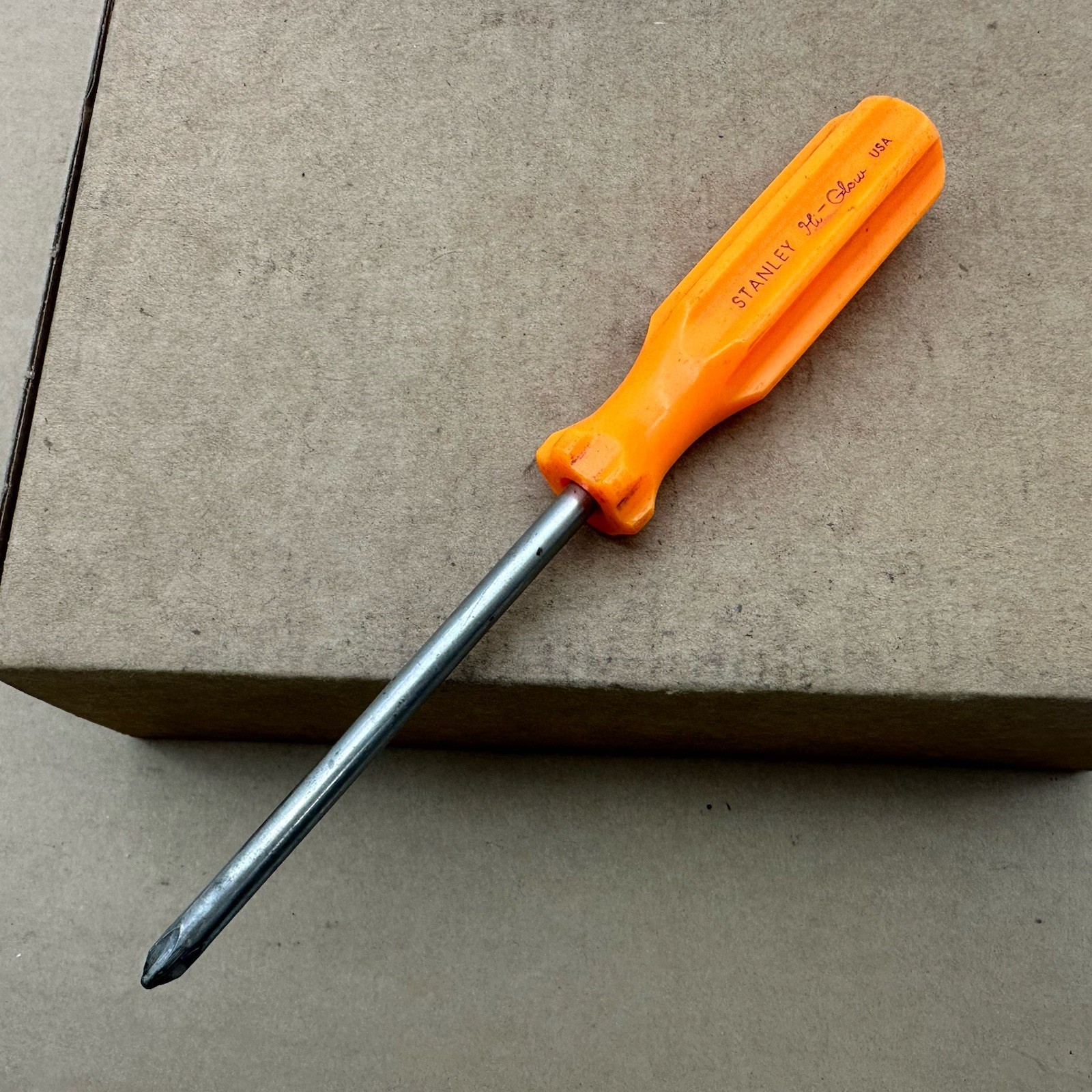 Stanley 1980s Hi Glow Screwdriver Neon Orange MADE IN THE USA VINTAGE