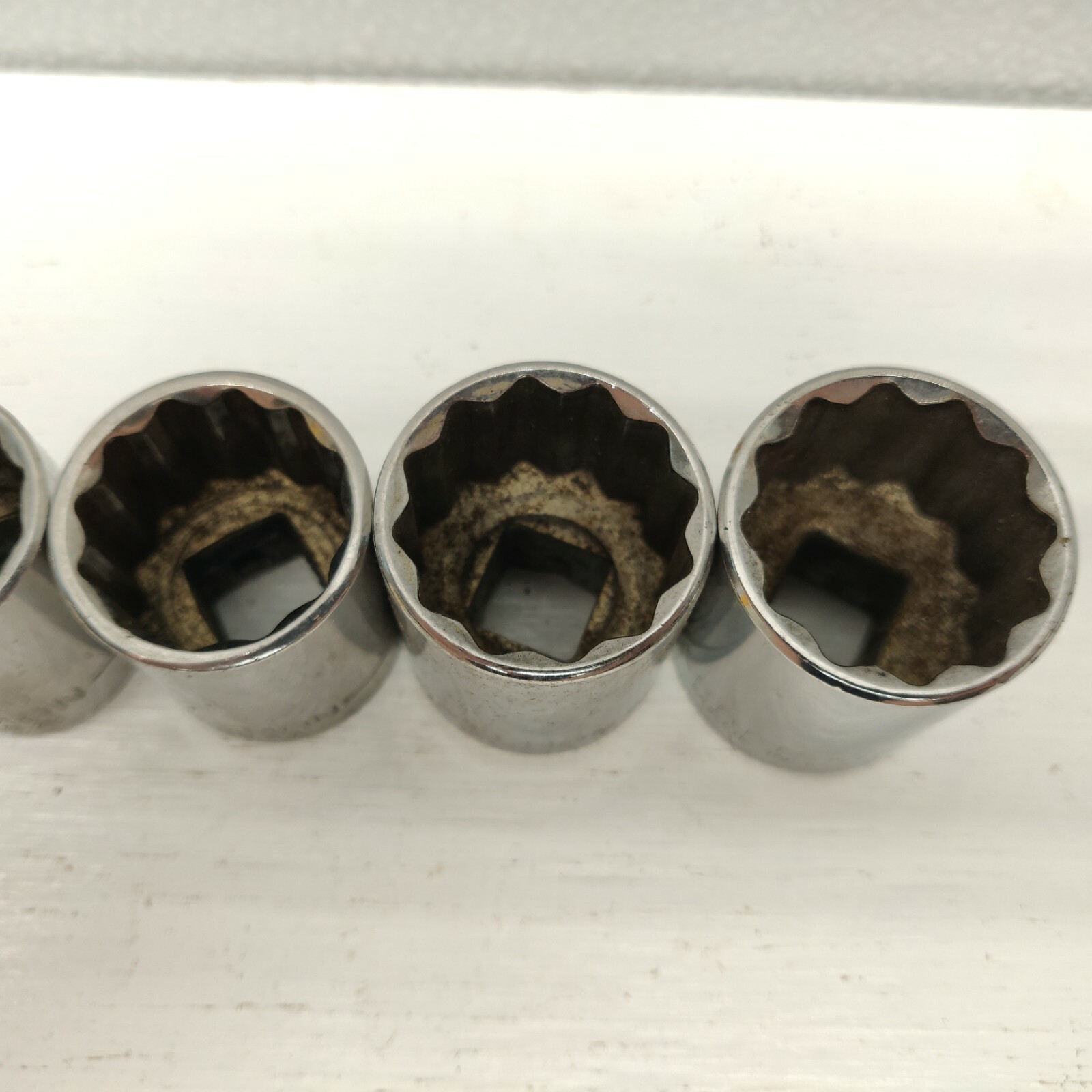Lot of 9, 1/2″ SAE Craftsman Sockets Various Sizes Made in USA Vintage G2 & GK