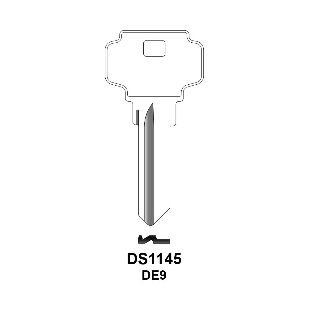 DE9 / DS1145 Key Blank 6-Pin Nickel