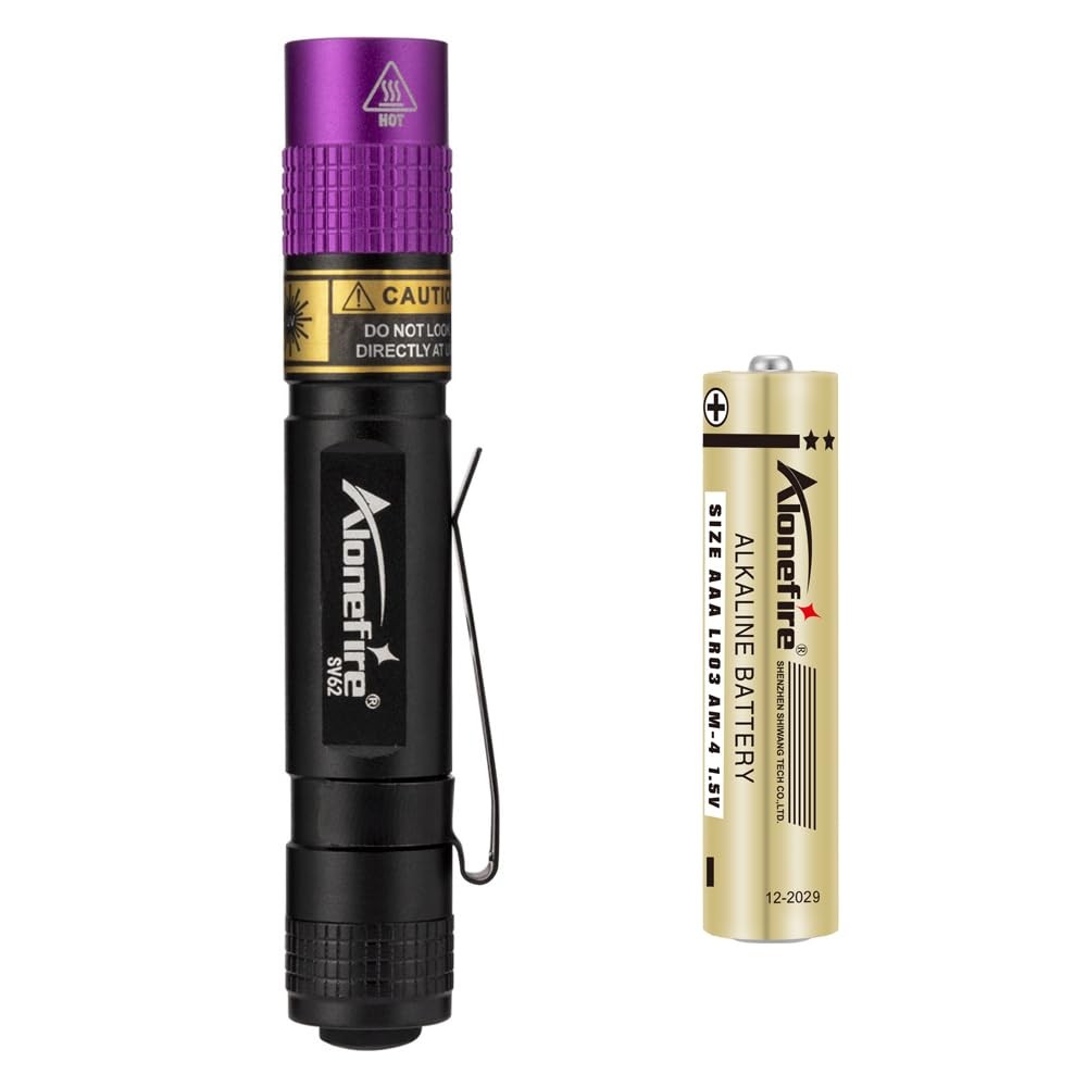 Alonefire SV62 Mini 3W UV Flashlight 365nm Portable Ultraviolet Black Light Very
