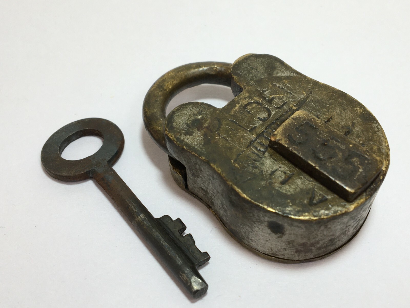 Lock Old Vintage Lock Solid Brass Small Mini Padlock Strong Collectible Rear