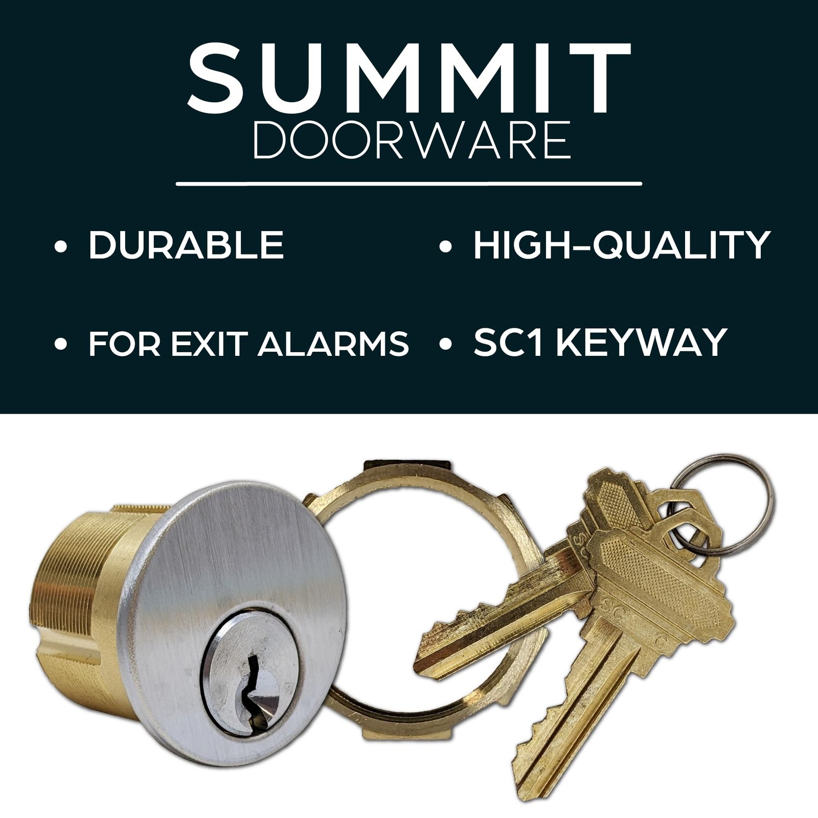 Summit Doorware Mortise Lock Kit for Detex Alarm Locks – 1-1/8″ SC1 Keyway