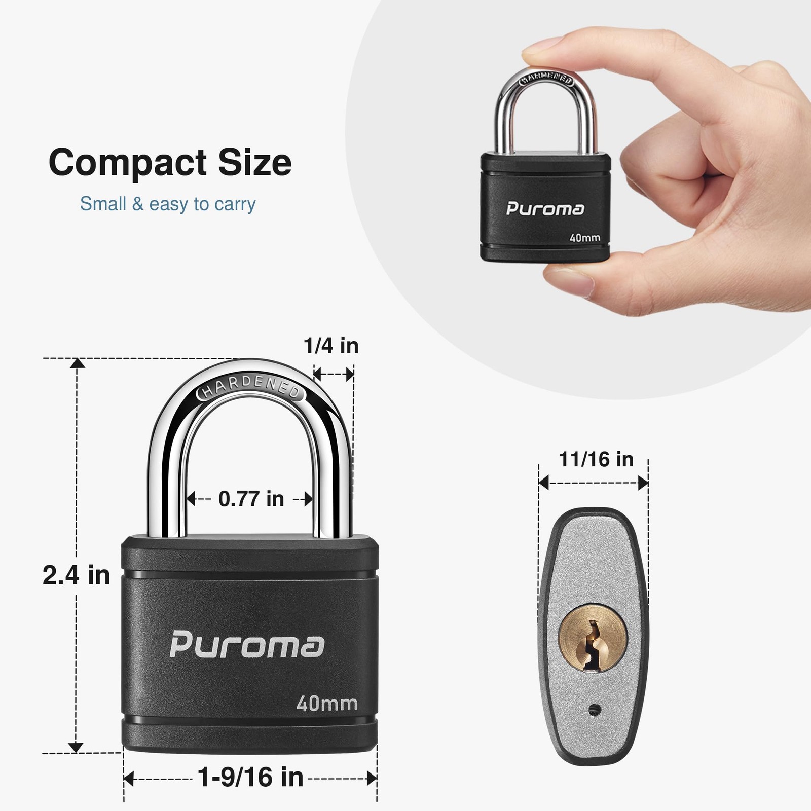 4 Pack Keyed Padlock with 6 Keys Alike, 1.1 Inch Locker Lock 40mm HeavyDuty L…
