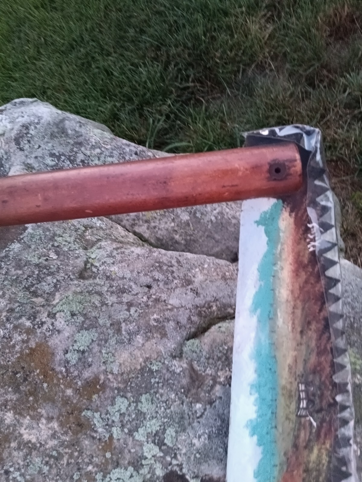 2MAN CROSSCUT 54″ HAND SAW BEAUTIFUL LANDSCAPE PAINTING, RARE & UNIQUE