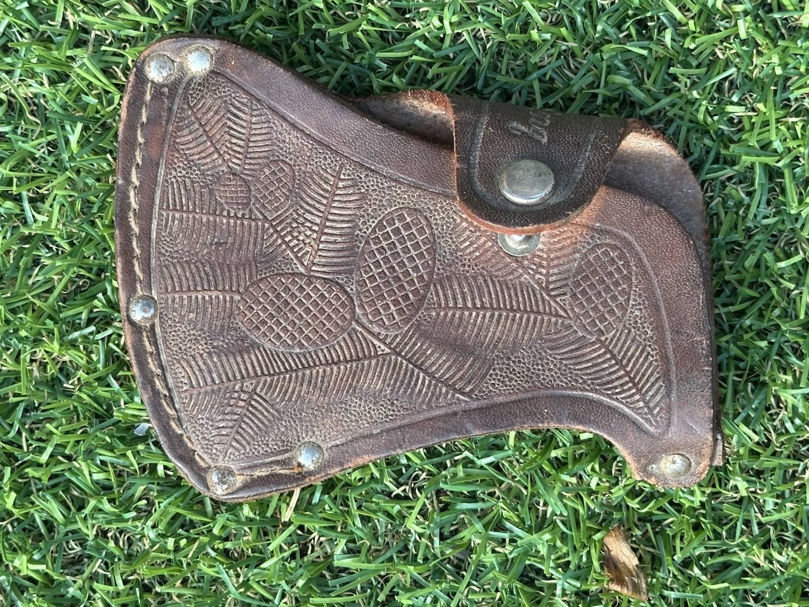 Vtg Estwing Rockford Forever Handle Camp Axe Forestry Hatchet 14A Tooled Leather