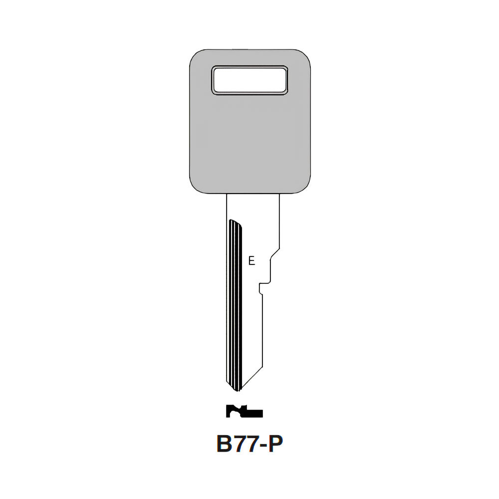 B77-PCYLW, B77-P, P1098EV-P Yellow plastic head Key Blank