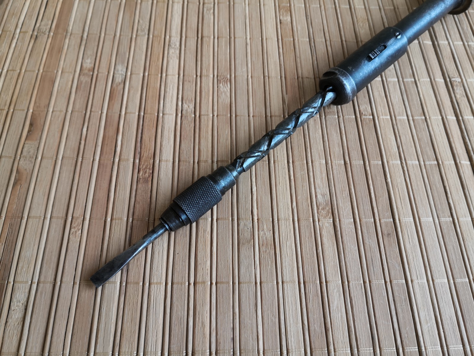 Vintage Soviet screwdriver with a spiral ratchet mechanism, made in USSR 40-50s.