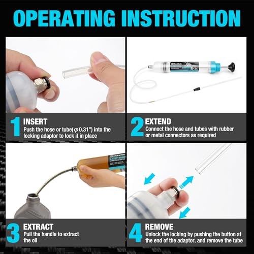 Fluid Extractor, Oil Extractor with Long Hose and Extension Tubes, Brake 500CC