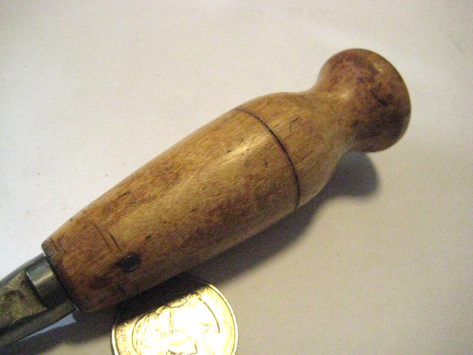 VINTAGE HARDWOOD HANDLED CHUCK STYLE TOOL BIT HOLDER GOOD USED CONDITION
