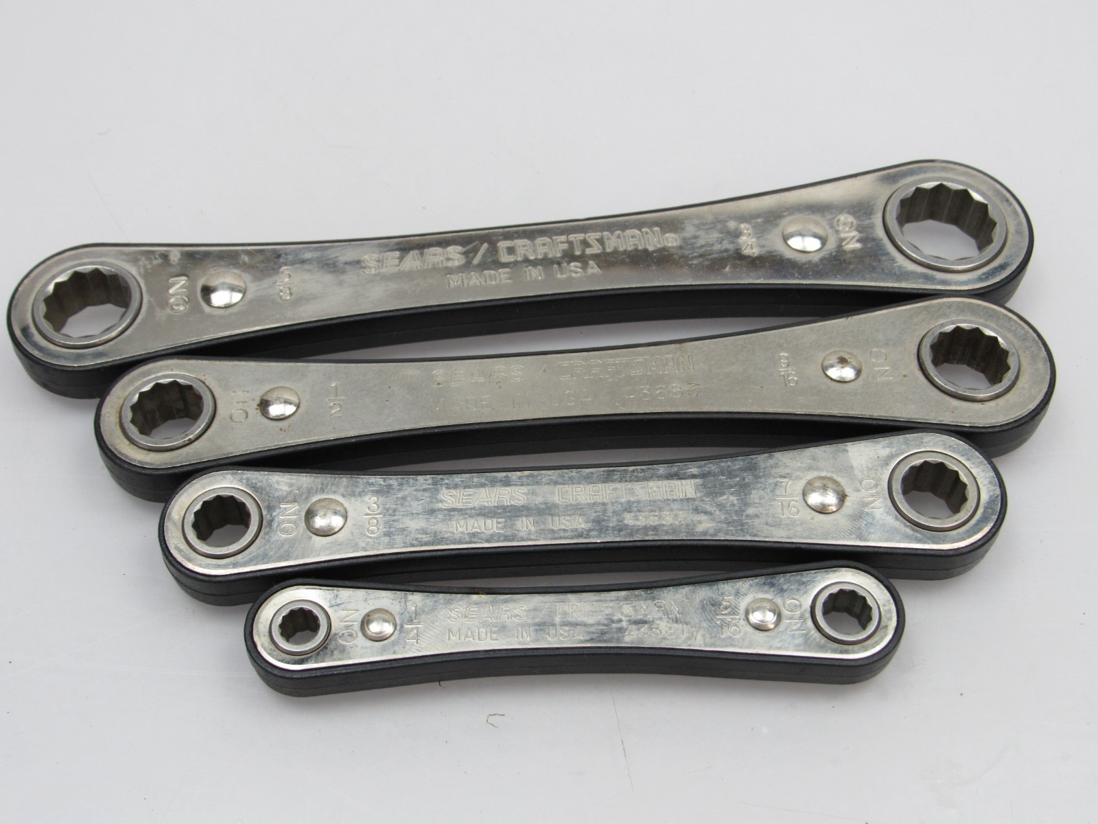 4pc Craftsman Ratcheting Box End Wrench Set 1/4″ to 3/4″ 43684 43683 43682 43681