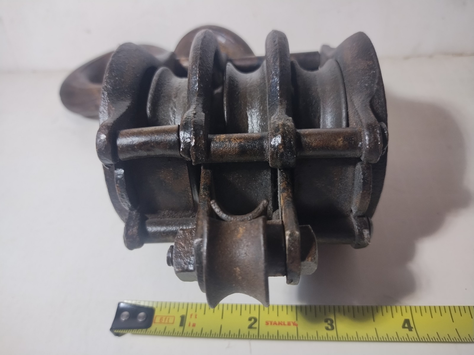 Antique Cast Iron Madesco Triple Pulley #4 Easton PA 1890-1920 Heavy