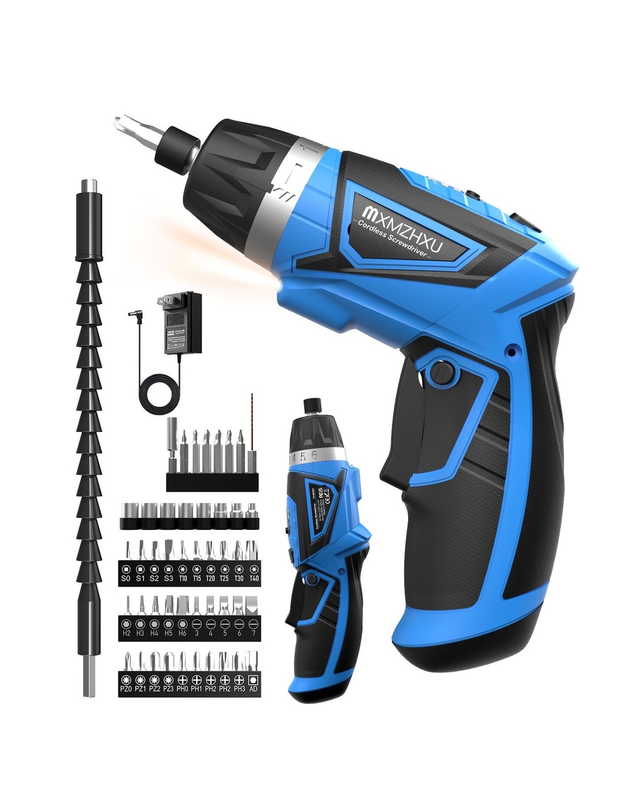 8V Cordless Screwdriver,6+1 Torque Max 10N·m Electric Power Screwdriver wit