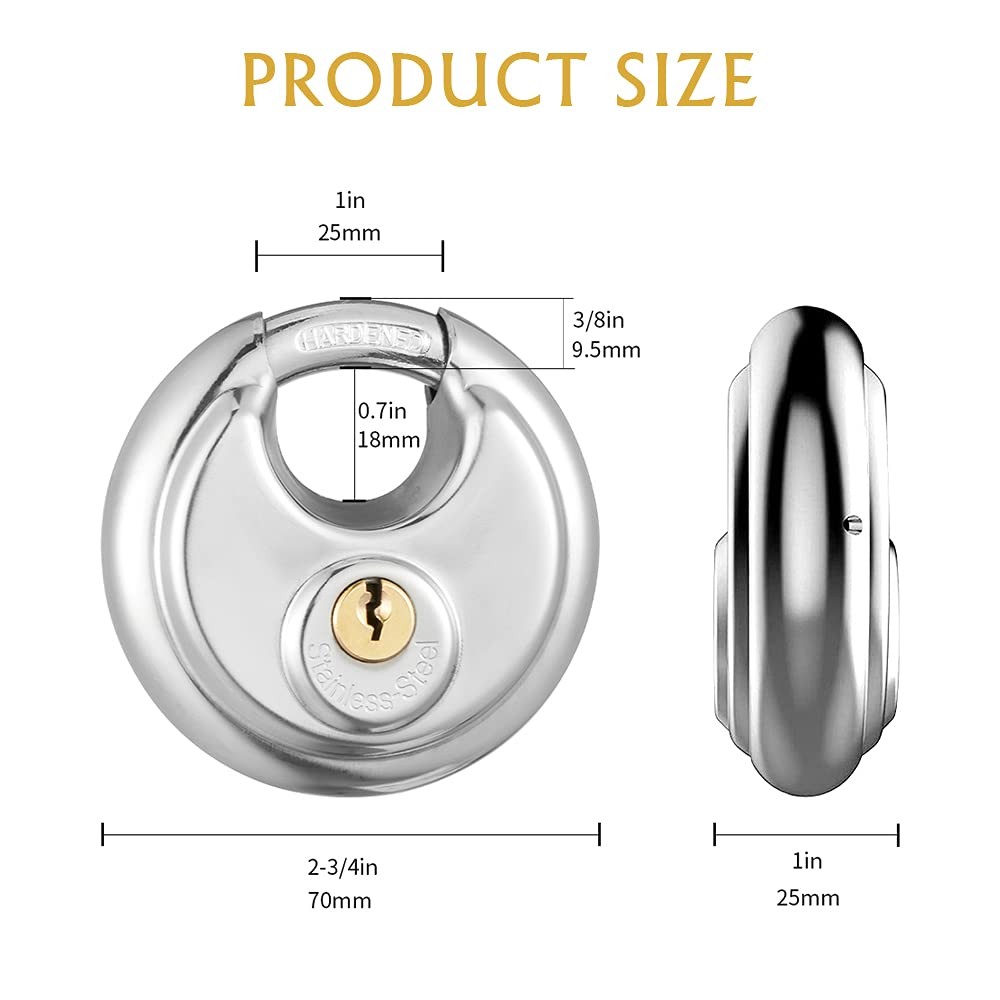 CINCINNO 2 Pack KA Disc Padlock