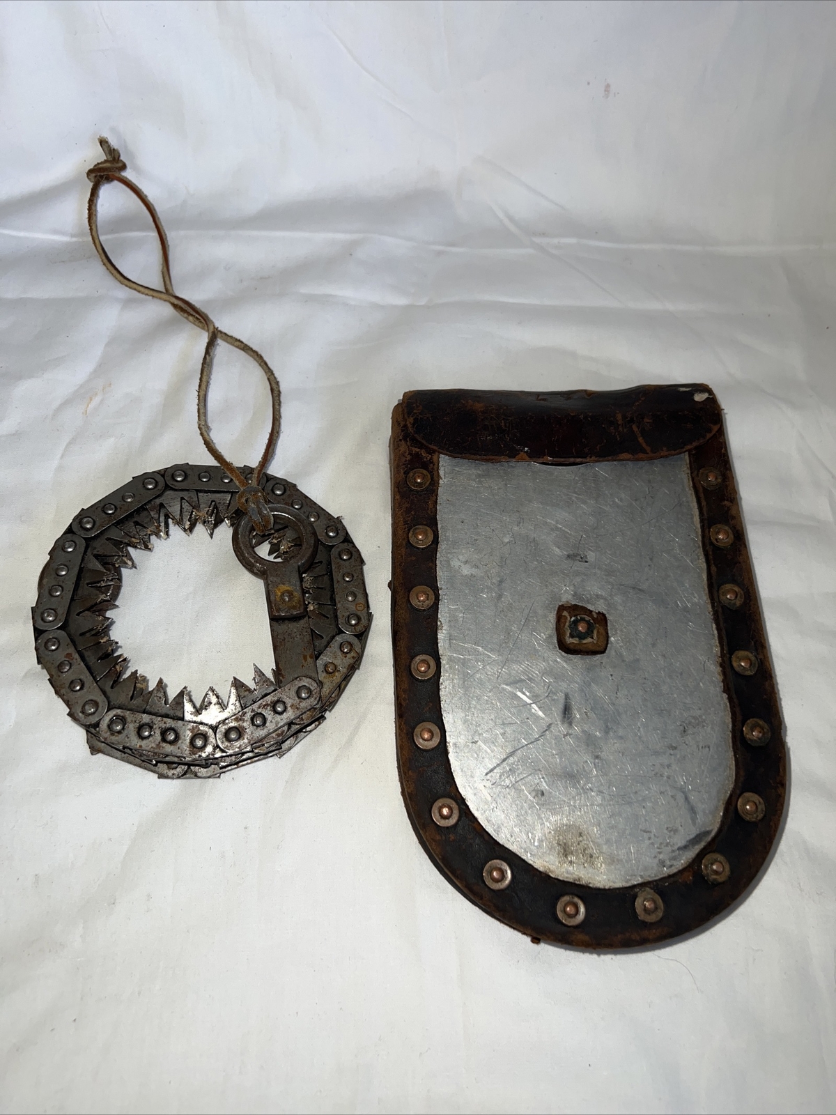 2 Man Hand Roll Up Chain Saw & Pouch Very Rare Find Antique Saws. Vintage